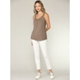 thumbnail image 5 of Made by Johnny Women's Summer Sleeveless Pleated Back Closure Casual Tank Tops L TAUPE, 5 of 6