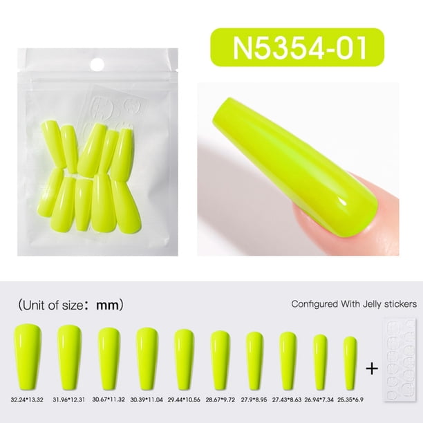 Xihbxyly Parche para Uñas con Brillo, 10 Unidades, para Uñas Largas y Trapezoidales, Mate y Esmerilado.