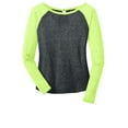 thumbnail image 5 of District Adult Female Women Electric Heather T-Shirt Neon Lime/Blk 2X-Large, 5 of 6
