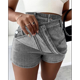 thumbnail image 5 of Falda Pantalón Vaquera para Mujer, Sexy, de Cintura Alta, Asimétrica, Corta y Minifalda. Gris XXL, 5 of 7