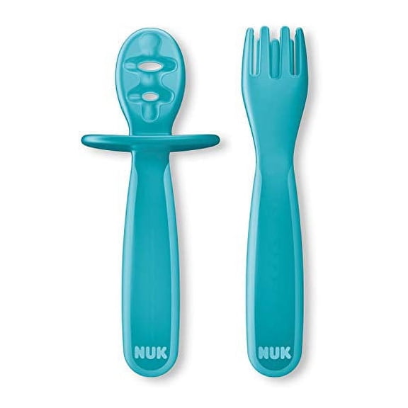 NUK Pretensil Dipper Spoon and Fork, 2 Pack, 6 Months