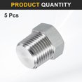thumbnail image 3 of Uxcell 5pcs 304 Stainless Steel Pipe Plug Fitting 1/2" PT Male Thread Outer Hex Head Cap Hexagonal Head Bung Plugs Fittings for Air Water Oil Gas Tube, 3 of 6