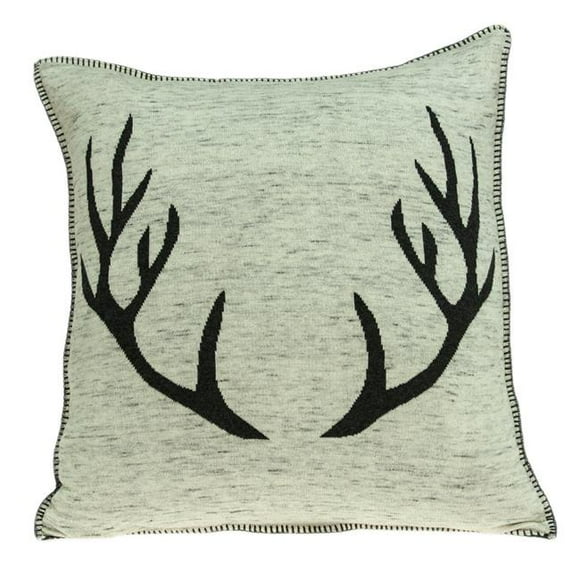 Meska Tan & Black Square Lodge Pillow Cover with Poly Insert - 20 x 20 x 7 in.