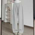 thumbnail image 3 of Hvot&aat Women's Casual Hanging Wide Leg Pants Thin Solid Color Drawstring Waist Pants Casual Beach Long Pants, 3 of 7