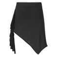 thumbnail image 6 of Zaldita Women's Ruched Plain Color Mini Skirts Slim Fit Bodycon Skirts Latin Cha-Cha Dance Skirts Black XXL, 6 of 8
