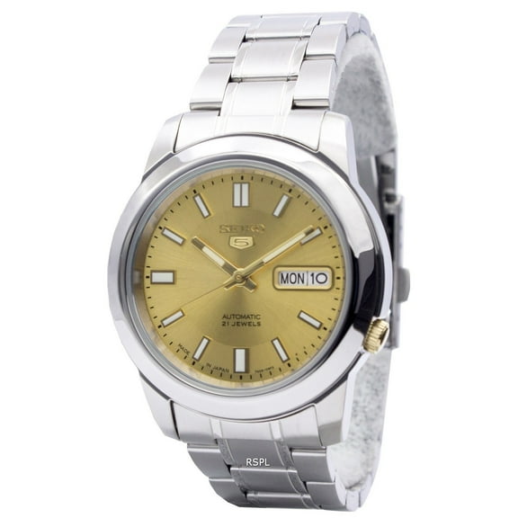 Seiko Men's 5 Automatic SNKK13J1 Champagne Dial Stainless Steel Watch
