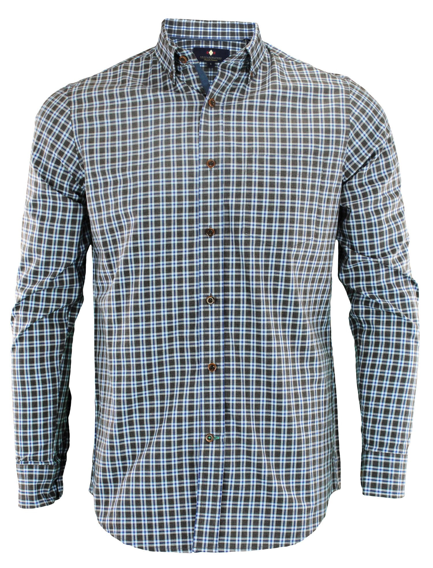 Argyle Culture - Argyle Culture Men&rsquo;s Button Up Plaid Shirt, Sapphire