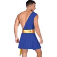 thumbnail image 2 of Haitryli Mens Ancient Roman Greek Gods Toga Costume Adult Senator Caesar Robe Party Fancy Dress Blue L, 2 of 5