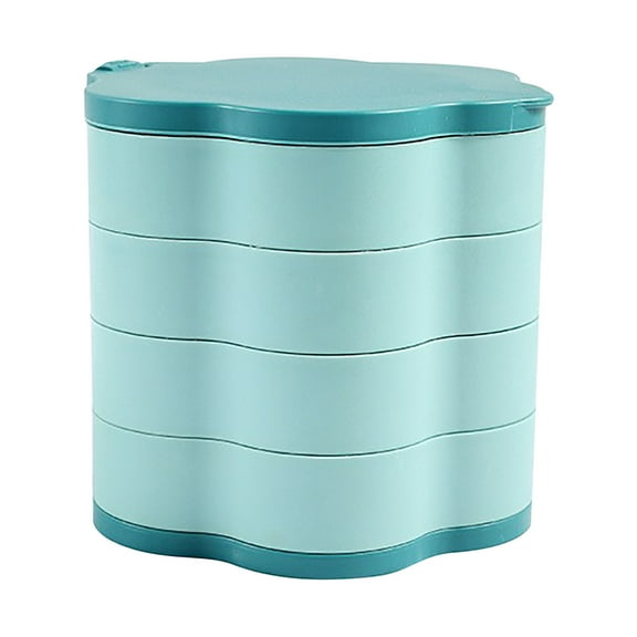 Deeceymbur Jewelry Organizer Storage Box Rotating Travel Tray Earring Ring Bracelet Holder with Lid