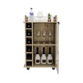 thumbnail image 3 of Bar Cart Baltimore - Two Tier Cabinet with Glass Door, Six Wine Cubbies, Light Oak Finish, 3 of 9