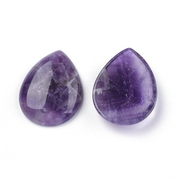 1pc Amethyst Cabochons Teardrop 40x30x8mm