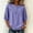 *Purple, variant on ClodeEU Women's Linen Blend 3/4 Sleeve Crewneck Shirt Top ,Solid Color Casual Loose Fit Summer Blouse Blue,Women's Plus L