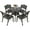 Antique Bronze, variant on VIVIJASON 5-Piece Outdoor Patio Dining Set, All-Weather Cast Aluminum Conversation Set, Patio Furniture Set for Balcony Lawn Garden Backyard, Include 4 Chairs, a 35.2" Round Table with Umbrella Hole