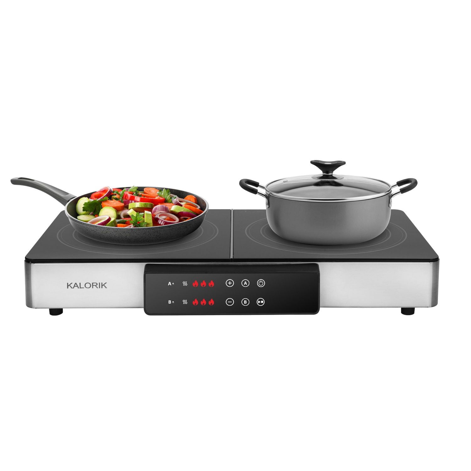 Kalorik MAXX® 2-in-1 Electric Griddle & Double Cooktop GR 52470 SS
