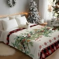 thumbnail image 3 of Christmas Plants Flannel Blanket for Bed,Travel and Camping, Winter Eucalyptus Leaves Bird Geek Super Soft Cozy Blanket for All Seasons 30"x40", 3 of 9