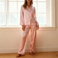 thumbnail image 2 of LOPECY-Sta Comfy Pajamas for Women Set Valentine's Day 2 Piece Pjs Set Long Sleeve Button Down Top with Pants Breathable Soft Sleepwear Loungewear, 2 of 9