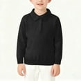 thumbnail image 4 of Cotton Sweaters Girls Boys Comfy Knit Collared Long Sleeve Tops Po-los Solid Casual Spring Fall School Uniform (9 Years, Black), 4 of 6