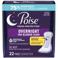 thumbnail image 1 of Poise Incontinence Pads for Women, 8 Drop, Overnight Absorbency, Extra-Coverage, 22Ct, 1 of 8
