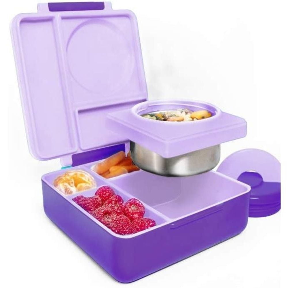 Lunch Boxes With Dividers Omie Purple Bento Box Divider Food Storage For Kids - Walmart.com