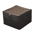 thumbnail image 3 of Organizador de zapatos, caja de zapatos, contenedor portátil plegable con asas y tapa transparente para zapatos planos, zapatillas, sandalias, armario Negro, 3 of 8