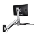 thumbnail image 1 of Sit Stand Wall Mount Workstation & Stand Up Computer Station with Articulating Keyboard Tray Arm & CPU Holder, 1 of 1