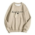 thumbnail image 4 of Arlun Dog Mom Sweatshirts Cute Paw Graphic and Letter Printed Pullovers Funny Mama Life Long Sleeve Sweatshirts Womens Crewneck Dog Lover Pullover Tops Beige XL, 4 of 4