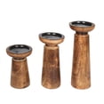 thumbnail image 4 of Candle Stands Wooden for Pillar Candles,Rounded Turned Colums,Sustainable Woods,Country Style,Ideal for Reiki,Aromatherapy,Votive Candle Gardens Home décor - 10,8,6 Inch Set of 3 - Burnt, 4 of 9
