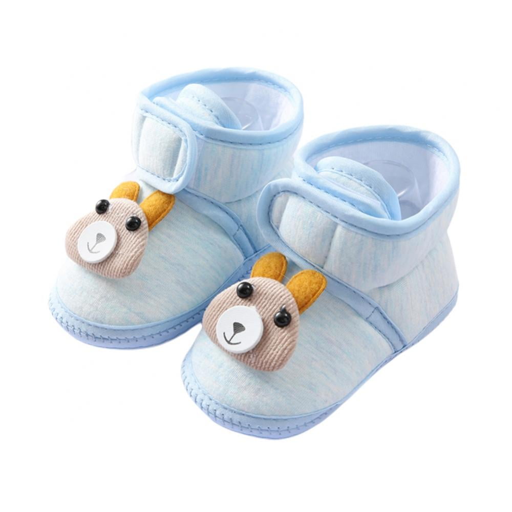 BEBARFER Newborn Baby Boys Girls Booties Stay On Slippers Socks Non-Skid Toddler Infant First Walker Crib Shoes