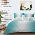 thumbnail image 3 of 3 Piece Teal Ombre Duvet Cover Set Queen Size,Microfiber Comforter/Quilt Cover with Corner Ties and 2 Pillowcases,Turquoise White Gradient Modern Abstract Art All Season Bedding with Zipper Closure, 3 of 8