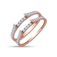 thumbnail image 3 of 1/2 ct t.w Round Cut Lab Created Moissanite Diamond Cathedral Enhancer Ring Guard For Women In 14K Rose Gold Over Sterling Silver For Womens (D Color, VVS1 Clarity 0.50 Cttw)-5.5, 3 of 6