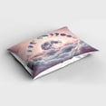 thumbnail image 2 of Ambesonne Pink Pillow Sham, Pastel Sky Moon Phases Clouds, 26" X 20", Mauve Pale Rose and Blue, 2 of 2