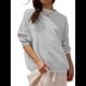 thumbnail image 3 of Sudadera de Gran Tamaño para Mujer, Estilo Informal, Cuello Redondo, Larga, Cómoda. Gris XL, 3 of 10