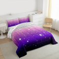 thumbnail image 3 of Feelyou Glitter Stars Starry Sky Queen Comforter Set, Romantic Galaxy Fashion Bedding Sets, Teen Adult Kid Reversible Bedding Comforter Set, Ultra Soft Home Decor, 3-Piece, 3 of 8