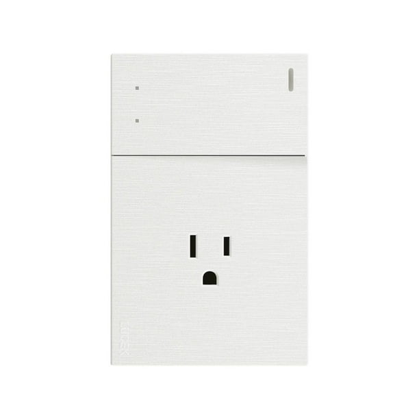 Placa Con 1 Apagador De Escalera Y 1 Contacto Lucek FlatPack 6 blanco