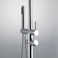 thumbnail image 5 of 85.82'' H Temperature Controlled Freestanding Outdoor Shower with Detachable Shower Head and Footwash Spout, Polish Chrome, 5 of 6