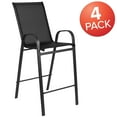 thumbnail image 4 of Emma + Oliver 4 Pack Black Outdoor Barstool with Flex Comfort Material and Metal Frame, 4 of 16