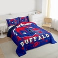thumbnail image 3 of Manfei American Football Bedding Comforter Set 2pcs for Kids Teens, Rugby Helmet Twin Comforter Sets, Navy Red Graffiti Splash Bedding Set, Lightweight Room Decor, 3 of 8