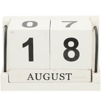 Homoyoyo Wooden Perpetual Calendar Blocks Set, Reusable Yearly Desk Decoration, Home Office Organizer