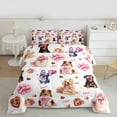 thumbnail image 2 of Castle Fairy Boys Girls Cartoon Animal Bow Dogs Bedding Comforter Set 2pcs,Happy Valentine's Day Twin Comforter Sets Microfiber,Kawaii Love Heart Print Breathable Bedding Set,Luxury Bedroom Decor, 2 of 8