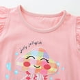 thumbnail image 4 of HILEELANG Toddler Girl Summer Short Sets Outfits Cotton CrewNeck Pink Jellyfish Short Sleeve Playwear 2PC Sets 4T, 4 of 6