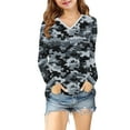 thumbnail image 5 of Ugoldhm Girls Camo Shirts V Neck Tunic Printed Tops Fall Going Out Outdoor Workout Tees, 5 of 8
