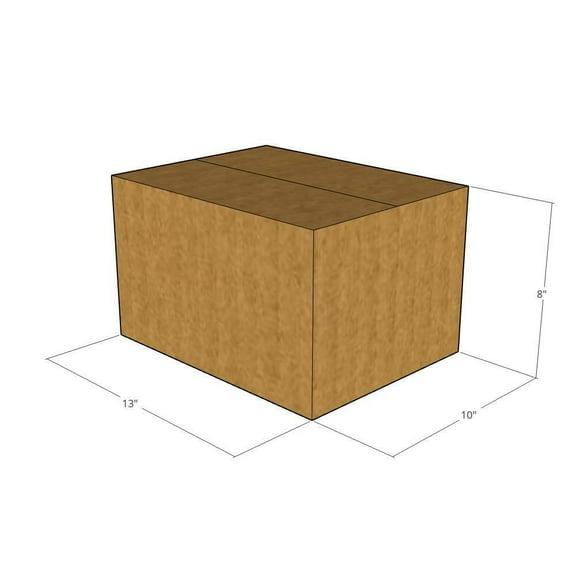 13x10x8 Kraft Brown Corrugated Shipping Boxes, 32 ECT Single-Wall, Qty 200