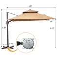 thumbnail image 2 of VREDHOM  10 Ft Square Patio Dual Wind Vent Cantilever Umbrella with Cross Stand Tan, 2 of 5