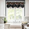 thumbnail image 4 of Christmas Kitchen Curtains and Valances Set, Rod Pocket Curtains Tier Farmhouse Window Curtains 36 Inch Length, Winter Xmas Red Ball Snowflake Bow Black 3 Piece Kitchen Curtains Set, 4 of 6