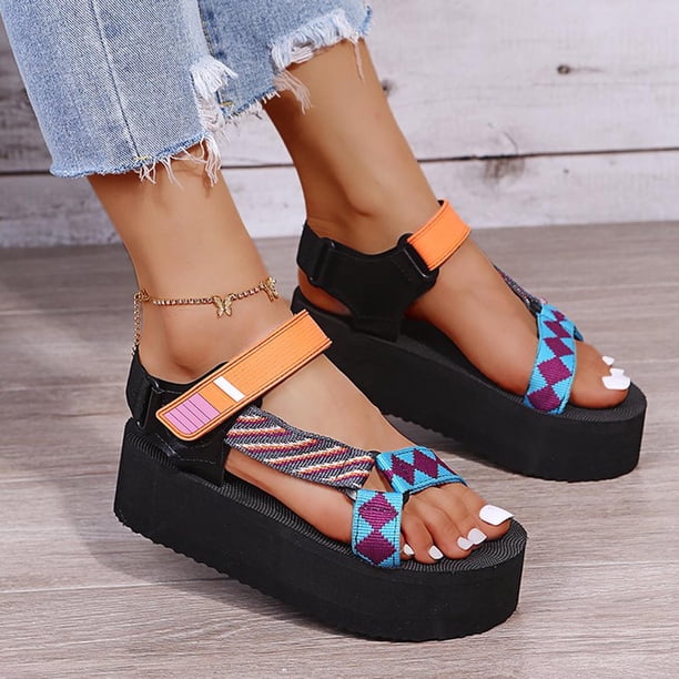 Nuevos zapatos de verano, zapatos de playa de suela gruesa, sandalias femeninas de estilo étnico Wmkox8yii nm5496