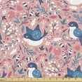 thumbnail image 1 of Botanical Fabric by the Yard, Spring Garden Beauty with Flowers and Swallow Bird Berry Branches, Decorative Upholstery Fabric for Sofas and Home Accents, Coral Pale Pink by Ambesonne, 1 of 5