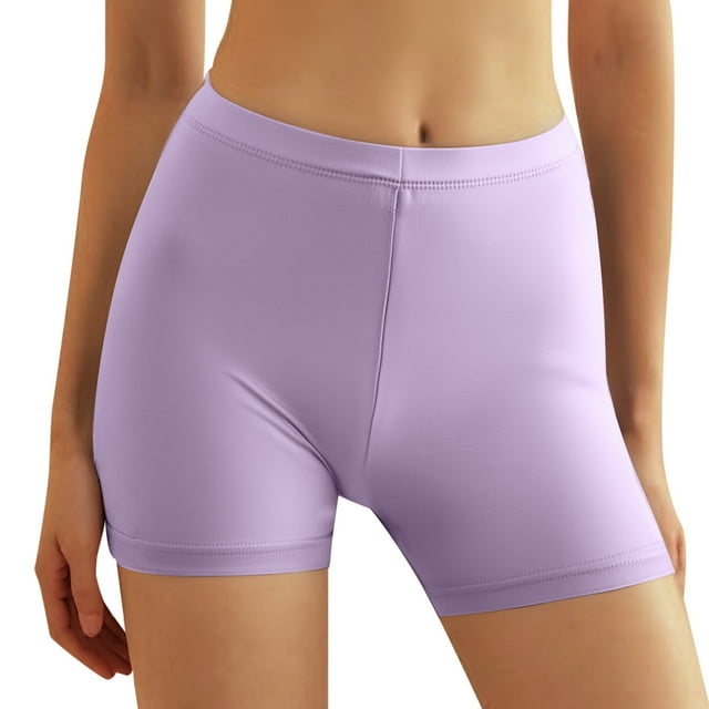 Ropa interior de seda de color liso y cintura media para mujer - Leggings cómodos y transpirables de punto - Tallas M-XXL