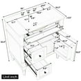 thumbnail image 3 of 30" Bathroom Vanity with Sink, White Freestanding Bathroom Cabinet with Flip Drawer & Adjustable Shelf, Solid Rubberwood Frame, MDF Panels & Metal Handles, 3 of 9