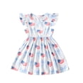 thumbnail image 3 of WERYOUNG Toddler Girls 4th Of July Dresses Fly Sleeve Independence Day American Flag Printed Dress Kids Patriotic Dresses Comfortable 6-12 Months, 3 of 9