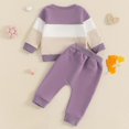 thumbnail image 3 of - Ropa para bebé niña 3, 6, 9, 12, 18, 24 meses, conjunto de sudadera de manga larga sólida + pantalones, 3 of 5